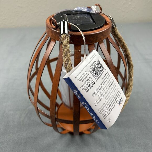 Alpine Solar Lantern Metal Brown Alpine Corporation Hangable‎ Decor Lights LED - Picture 4 of 7